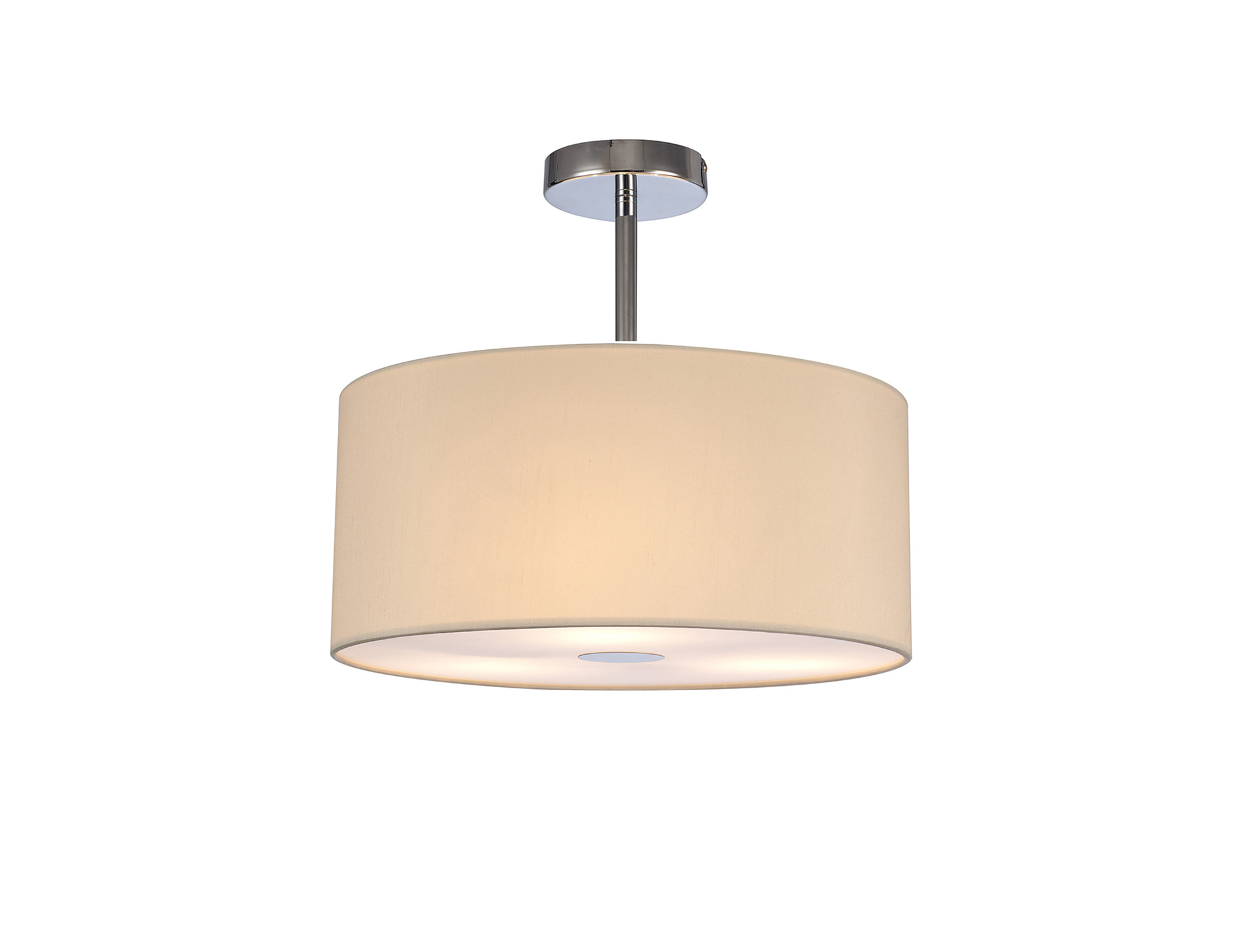 Baymont 40cm Semi Flush 3 Light Polished Chrome, Ivory Pearl, Frosted Diffuser